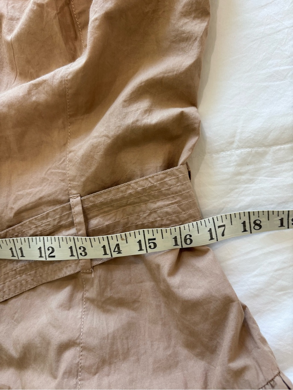 NWT Love The Label L Khaki Tan Strapless Midi Utility Dress Belted 100% Cotton - Picture 13 of 16